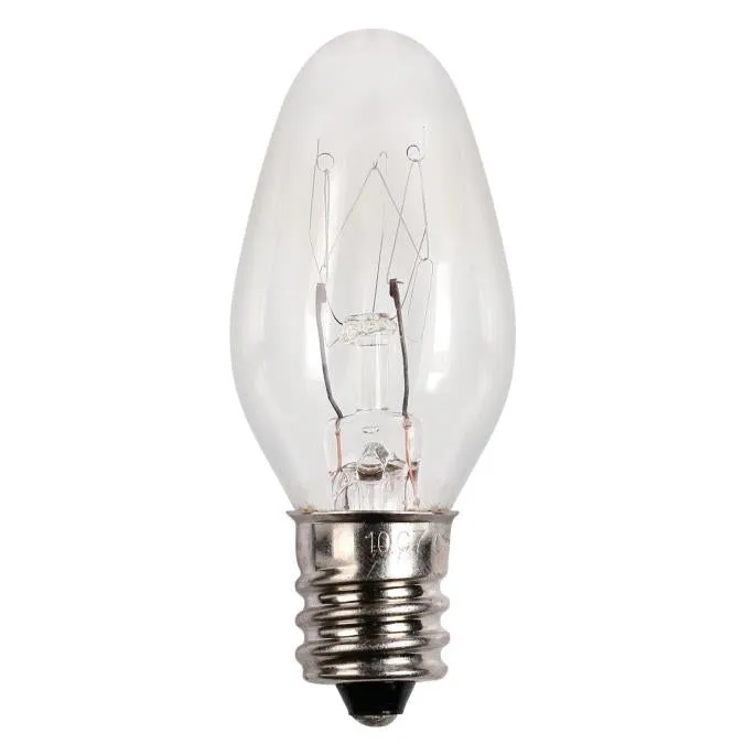 15 Watt C7 Incandescent Clear E12 (Candelabra) Base, 120 Volt, Card (2-Pack)