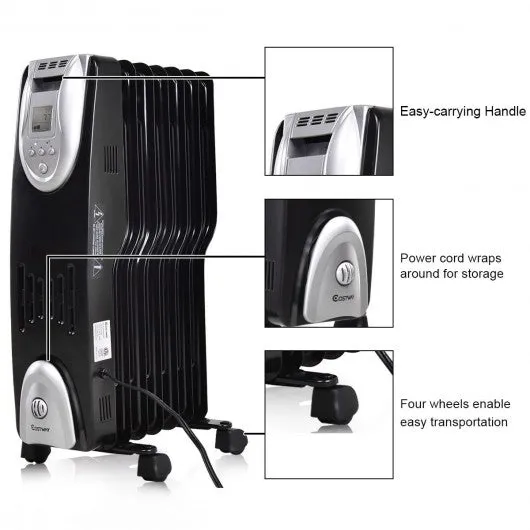 1500 W Electric Oil Filled Safe Digital Radiator Heater