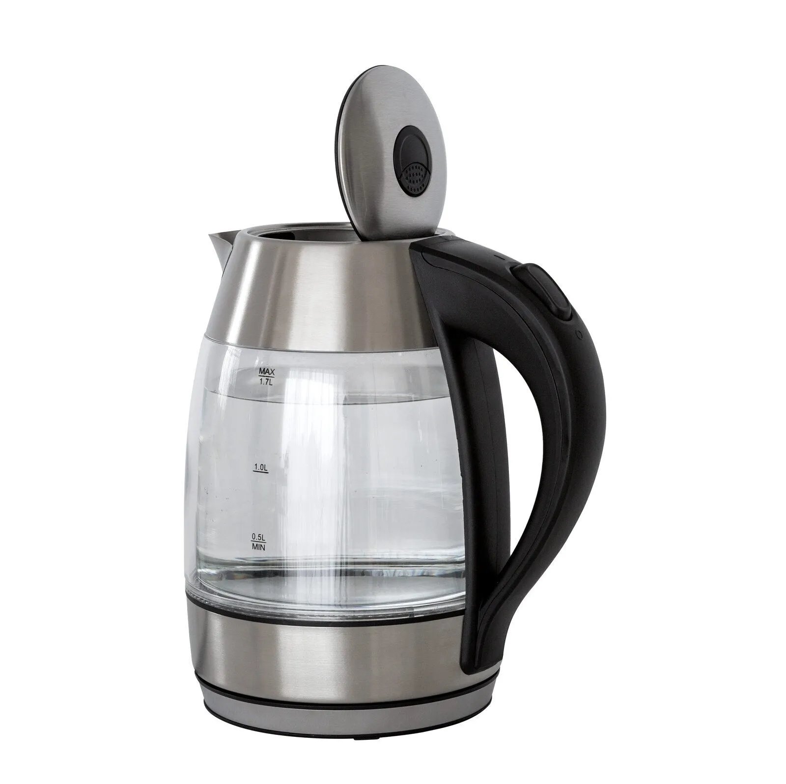 1.7L Double Wall Glass Kettle, LED, Auto-Off, 360° Base