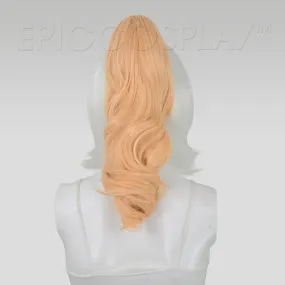 20" Peach Blonde Wavy Curly Ponytail Clipon