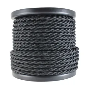 3 Conductor Twisted Black Cloth Covered Cord - 100 ft. Spool