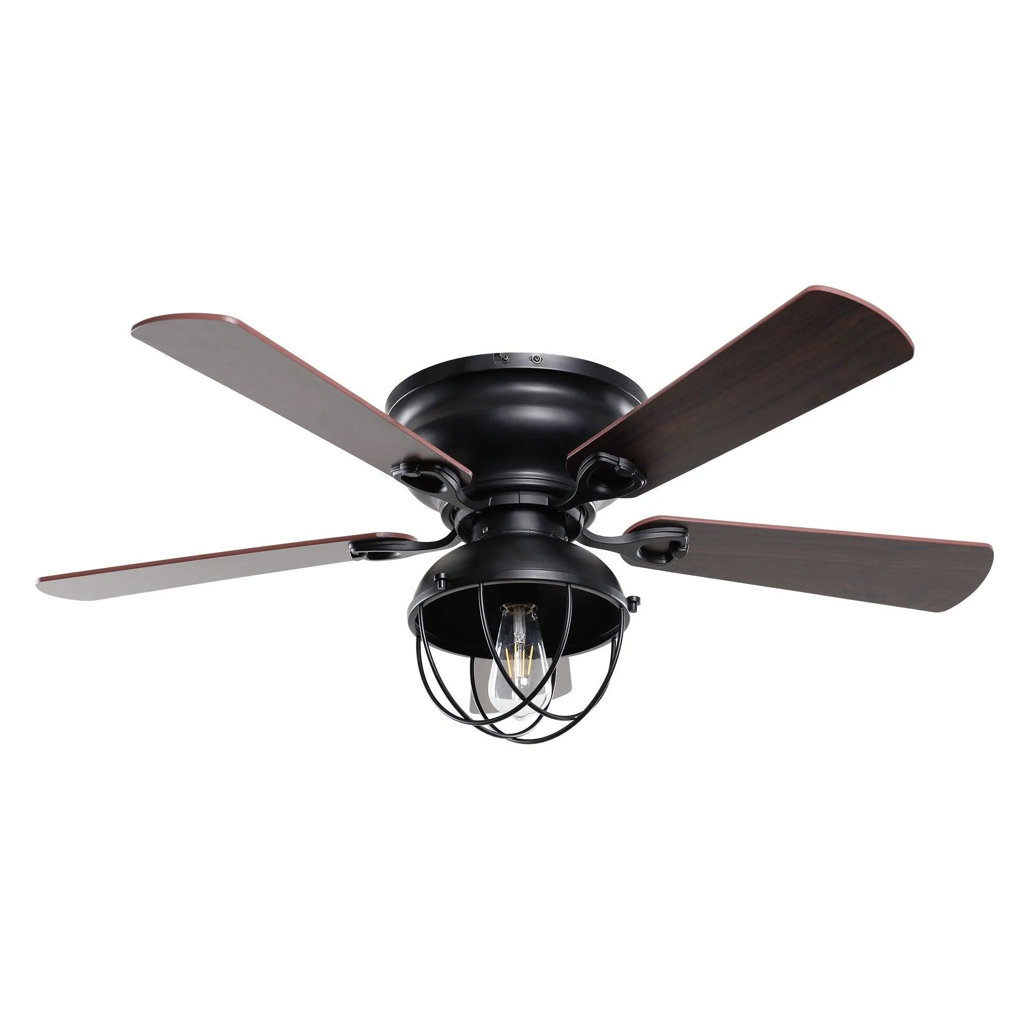 42" Traditional Flush Mount Reversible Ceiling Fan with Lighting and Remote Control