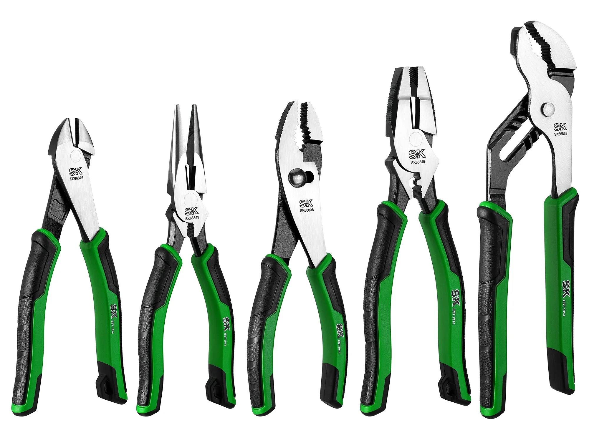 5 Piece Dual-Material Multi-Purpose Pliers Set