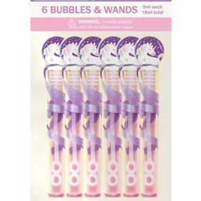 6pk Mini Unicorn Bubble Wands