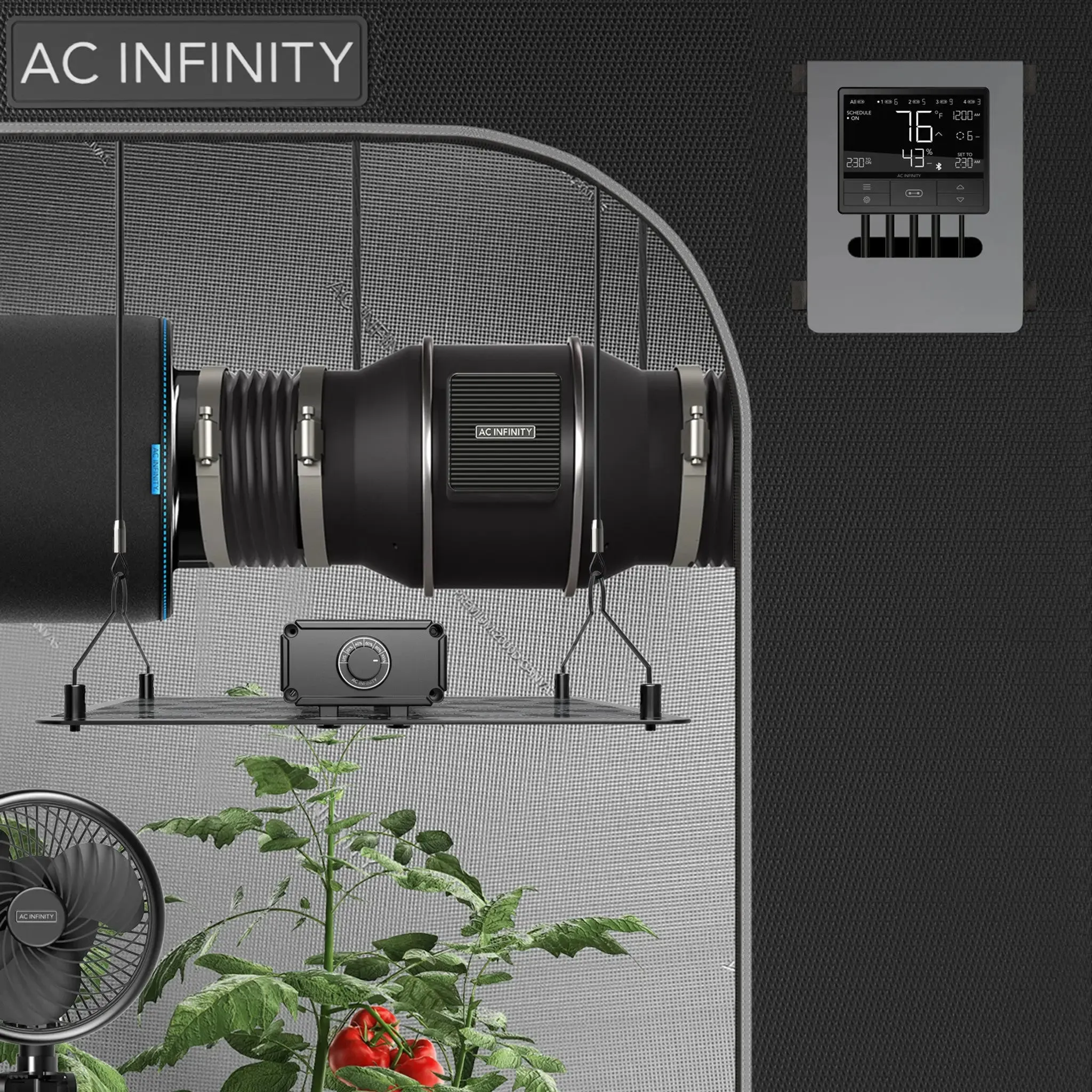 AC Infinity CLOUDLINE T4 Inline Duct Fan System w/ WIFI Controller, 4"