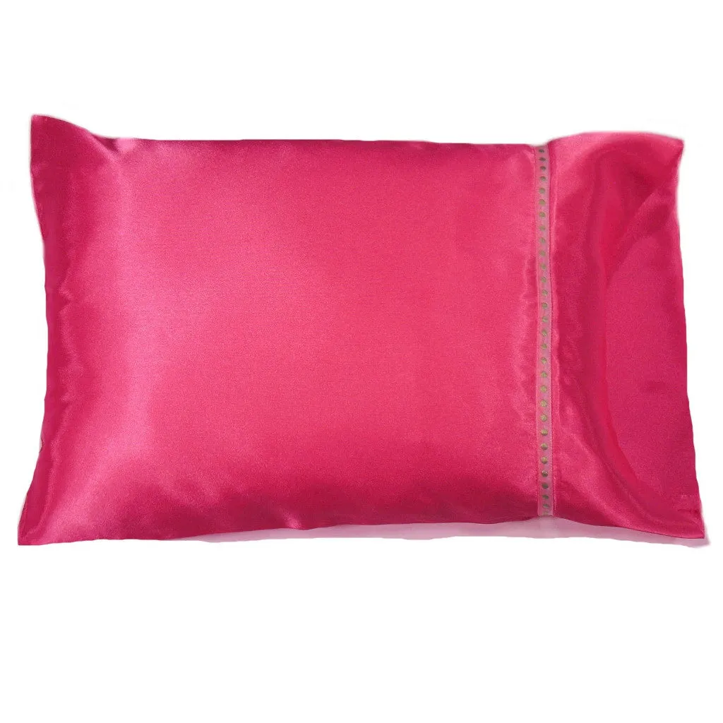 Adorable Accent for Young Girl's Bed. Satin Bedroom Pillow. Washable