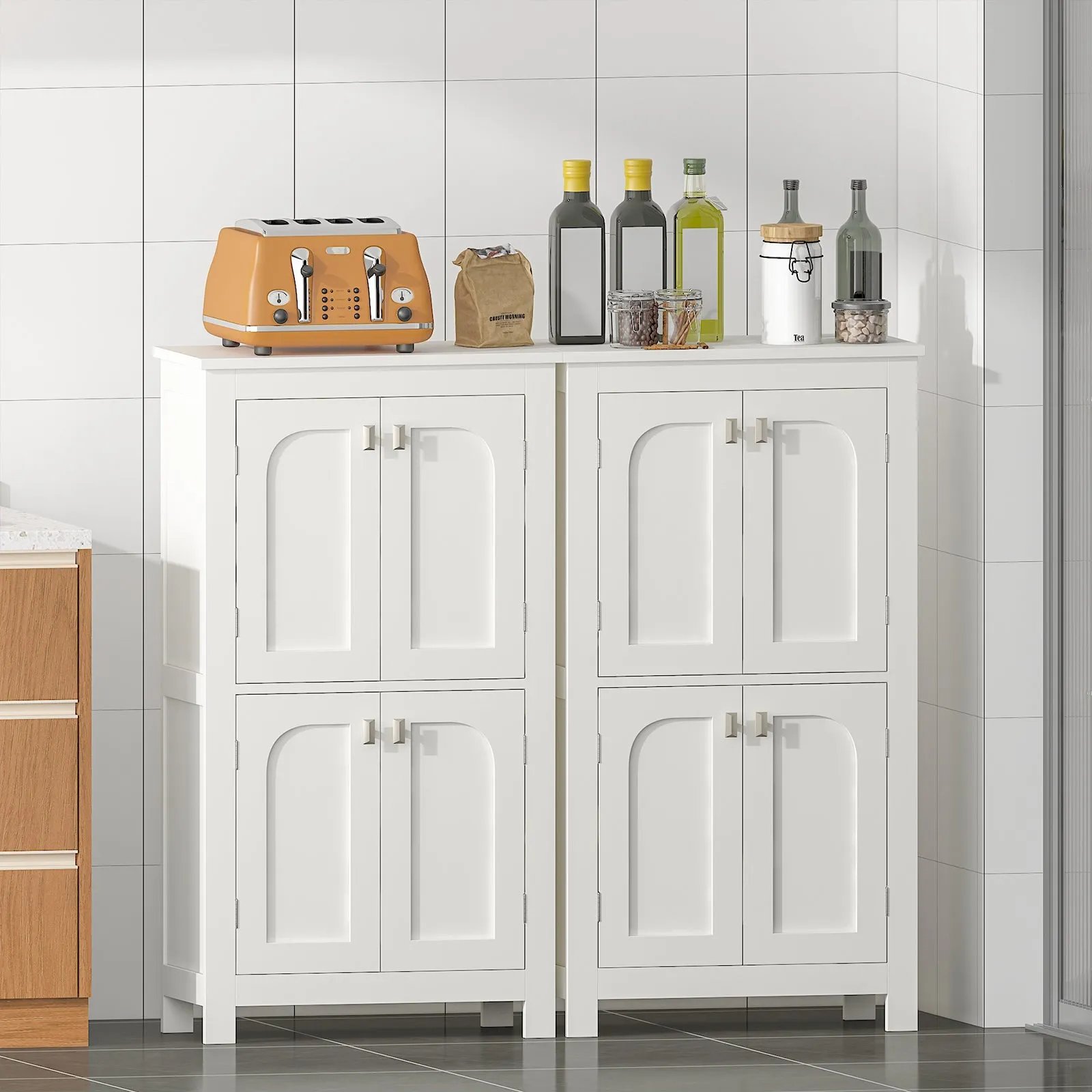 Advwin Storage Cabinet 4 Doors & Adjustable Shelves