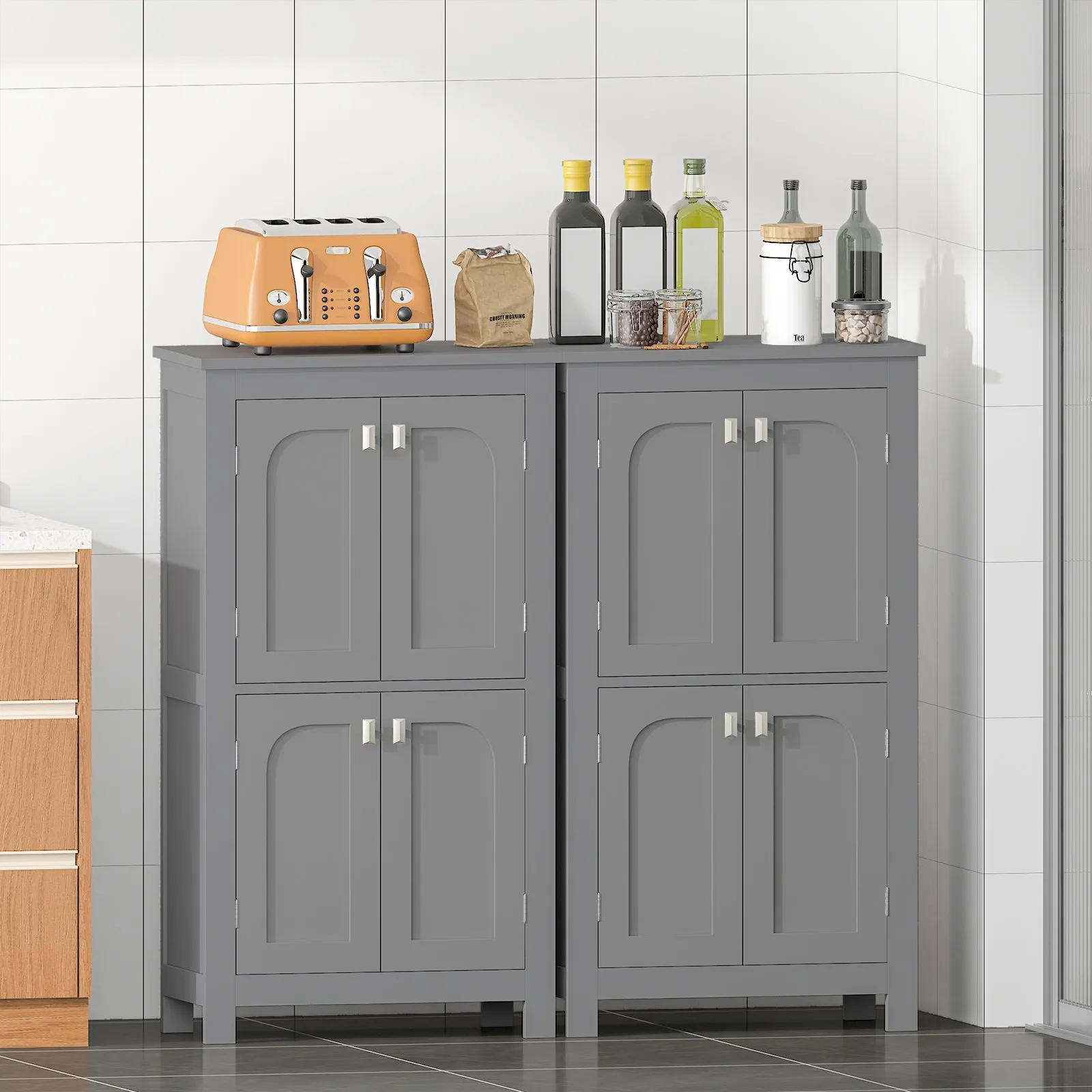 Advwin Storage Cabinet 4 Doors & Adjustable Shelves