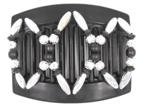 African Butterfly Thick Hair Comb - Dalena Black 111