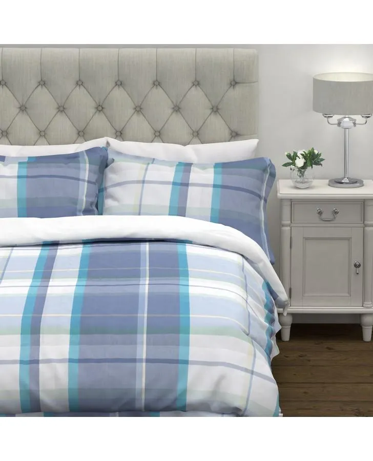 Aldridge Check Bluebell Blue Duvet Cover