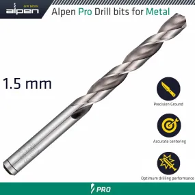 ALPEN ALPEN PRO 1.5MM HSS DRILL DIN 338 RN 135 WITH SPLIT POINT BULK ALP9540015