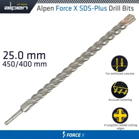 ALPEN FORCE X 25.0 x 450/400  SDS-PLUS DRILL BIT X4 CUTTING EDGES ALP875025