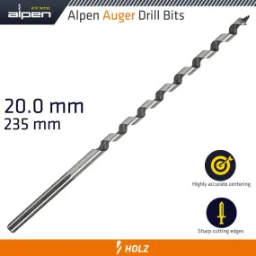 ALPEN WOOD AUGER DRILL BIT 20 X 235MM ALP21620