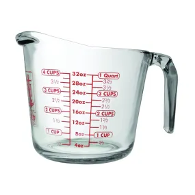 Anchor Hocking 551780L13 Measuring Cup, 1 qt Capacity, Glass, Clear