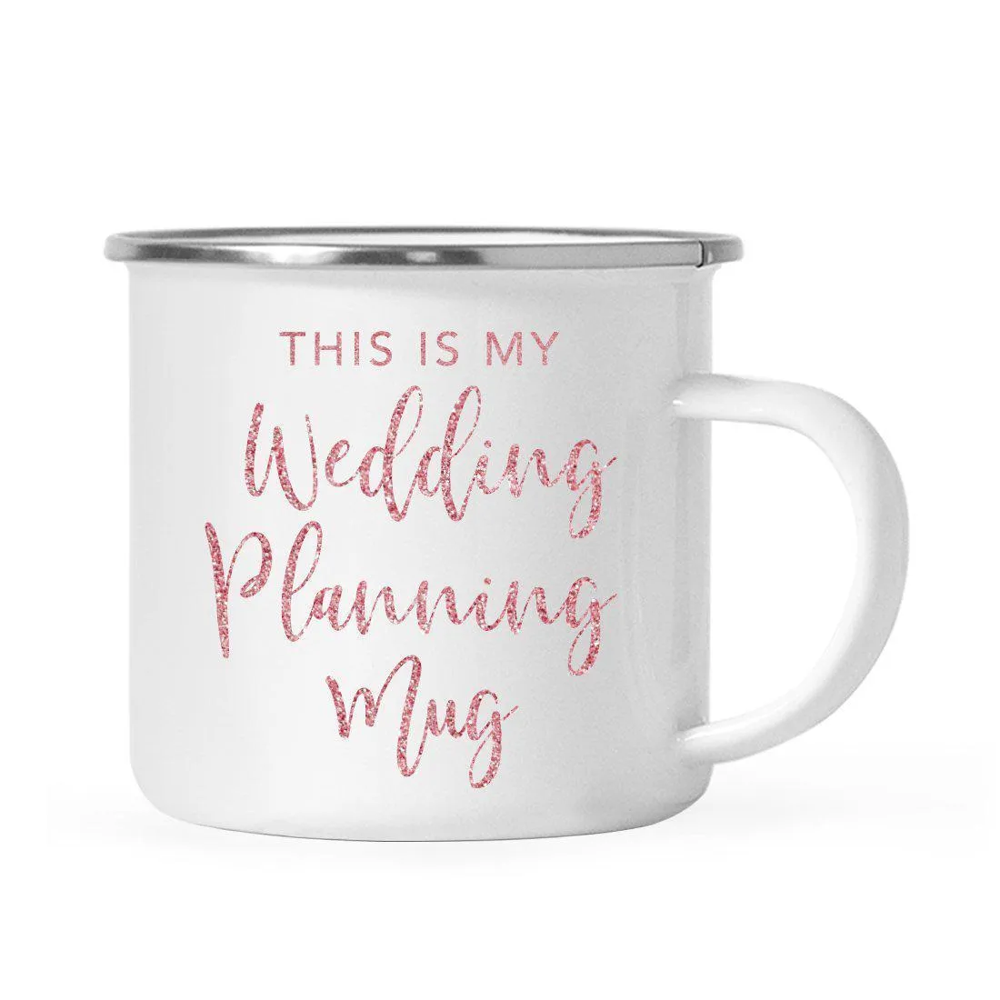 Andaz Press 11oz Faux Pink Glitter Wedding Campfire Coffee Mug