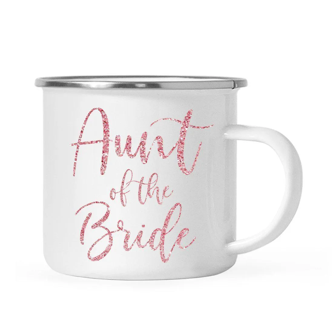 Andaz Press 11oz Faux Pink Glitter Wedding Campfire Coffee Mug