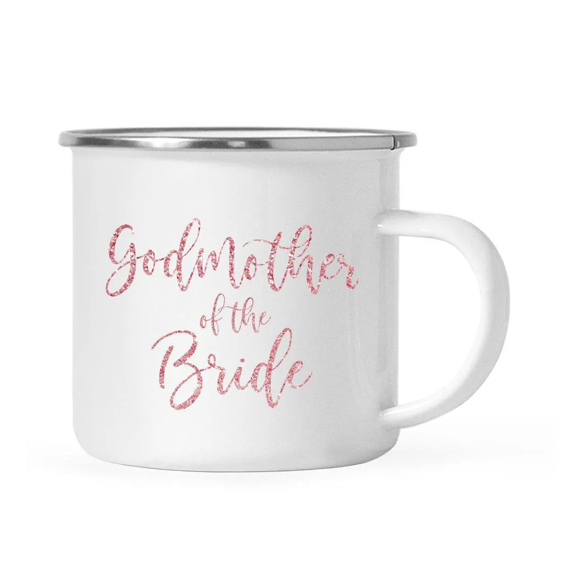 Andaz Press 11oz Faux Pink Glitter Wedding Campfire Coffee Mug