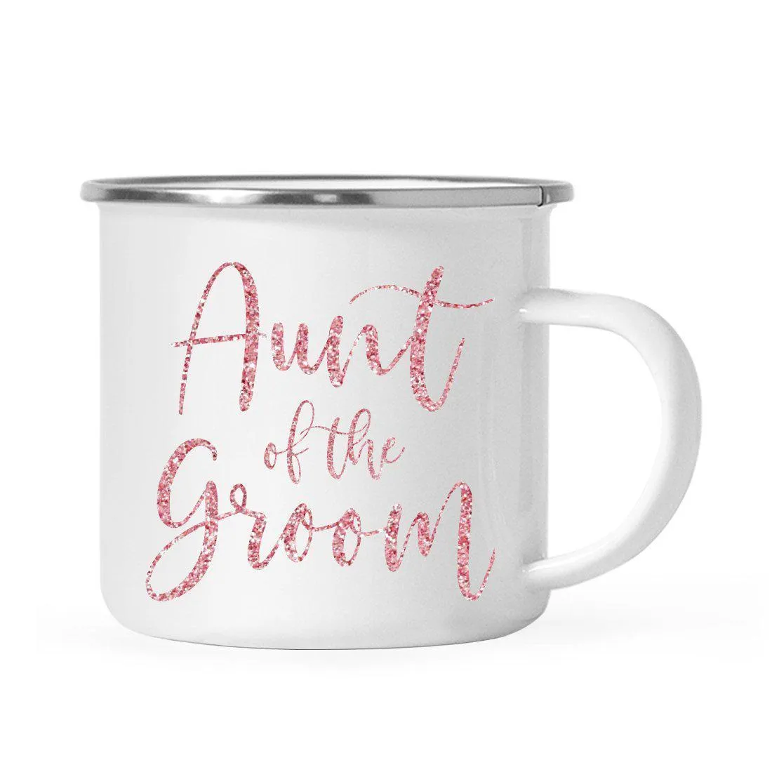 Andaz Press 11oz Faux Pink Glitter Wedding Campfire Coffee Mug