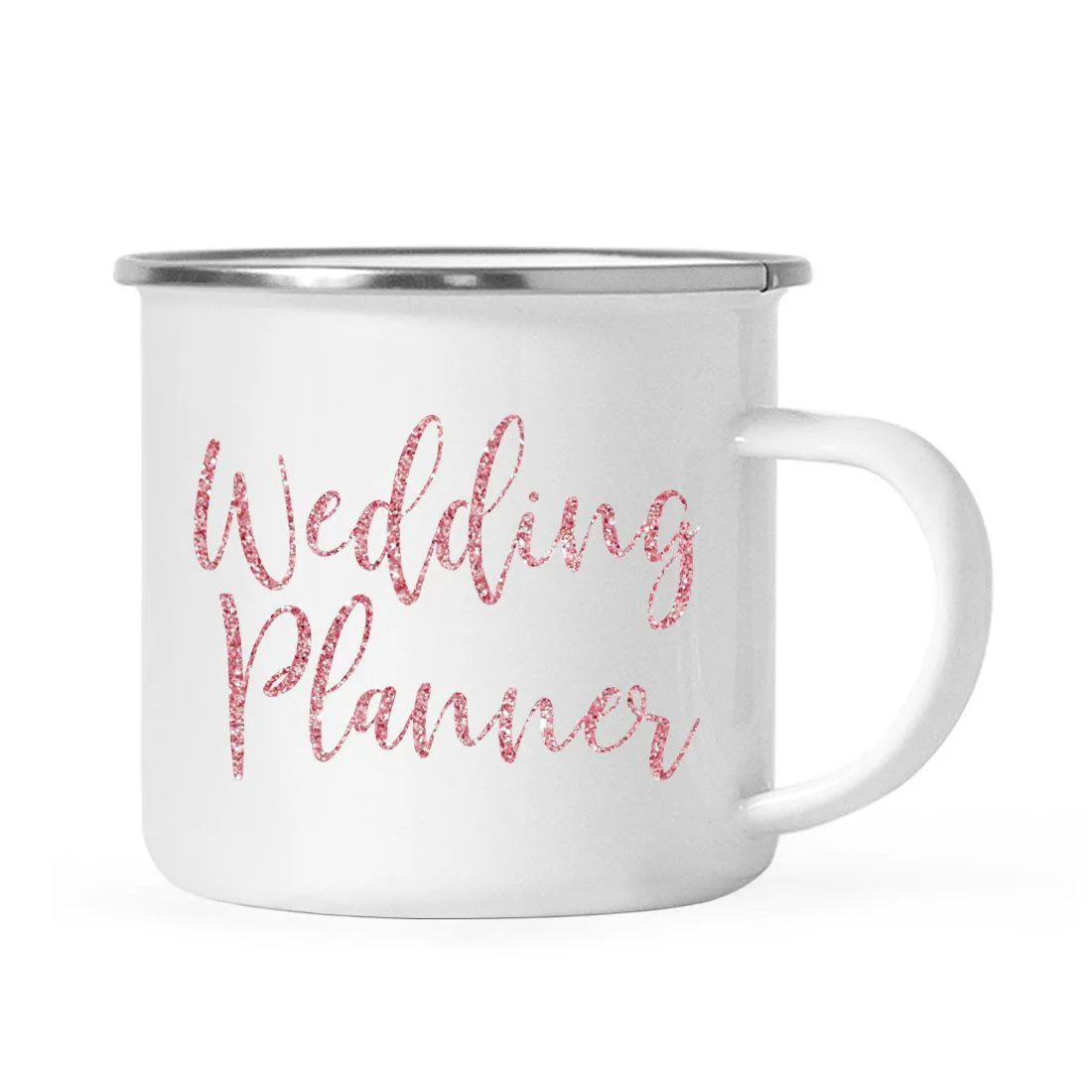 Andaz Press 11oz Faux Pink Glitter Wedding Campfire Coffee Mug