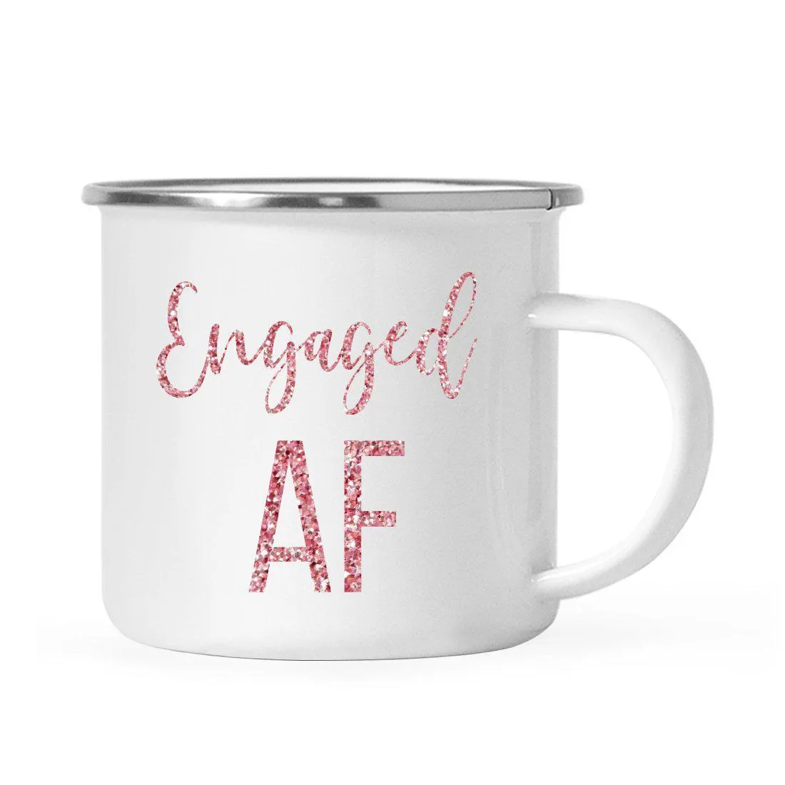 Andaz Press 11oz Faux Pink Glitter Wedding Campfire Coffee Mug