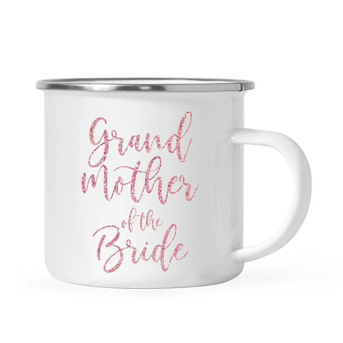 Andaz Press 11oz Faux Pink Glitter Wedding Campfire Coffee Mug