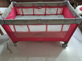 BABYHUG Keep Me Close 2 in 1 Playpen Cum Baby Cot With Mosquito Net