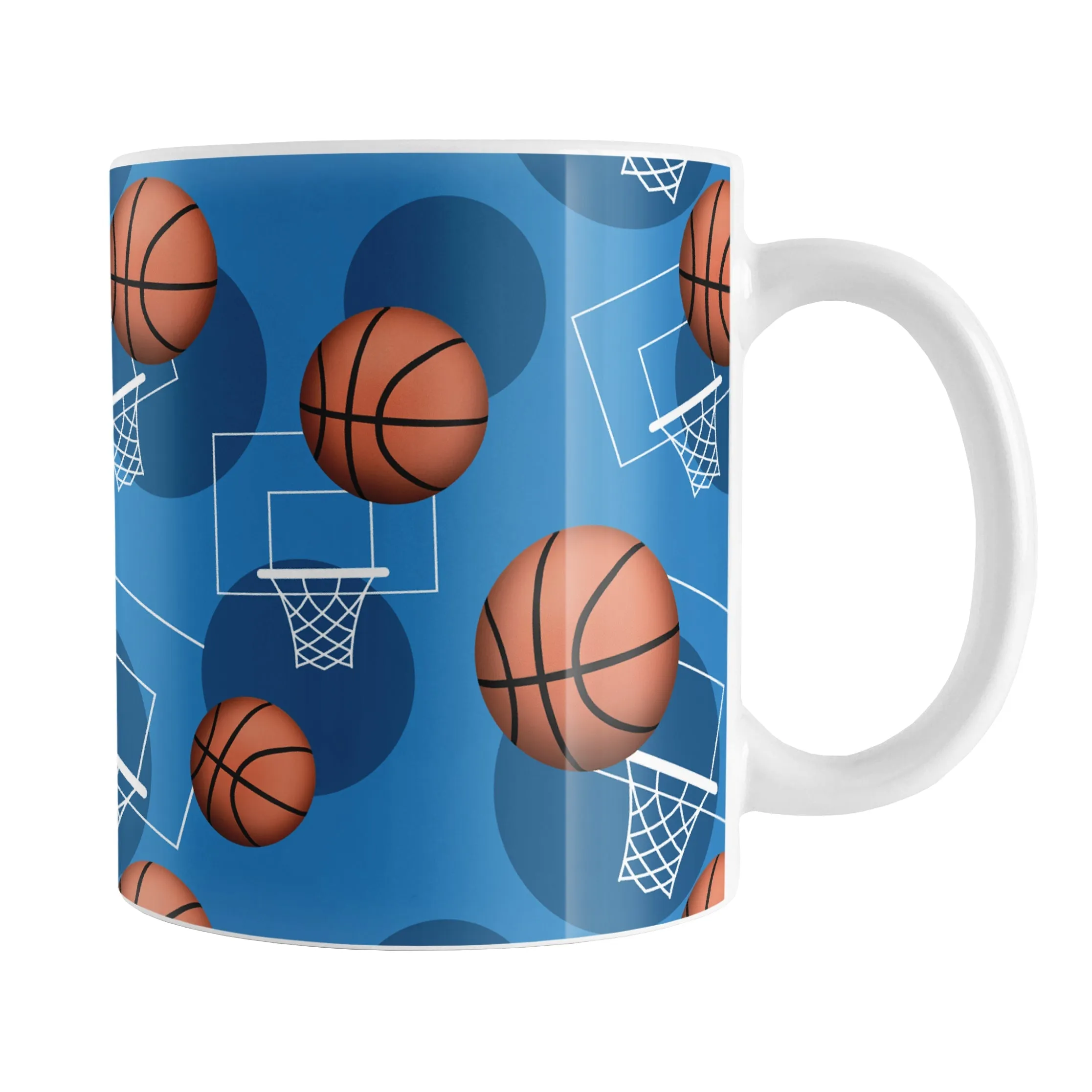 Basketball Themed Pattern - Blue Basketball Mug