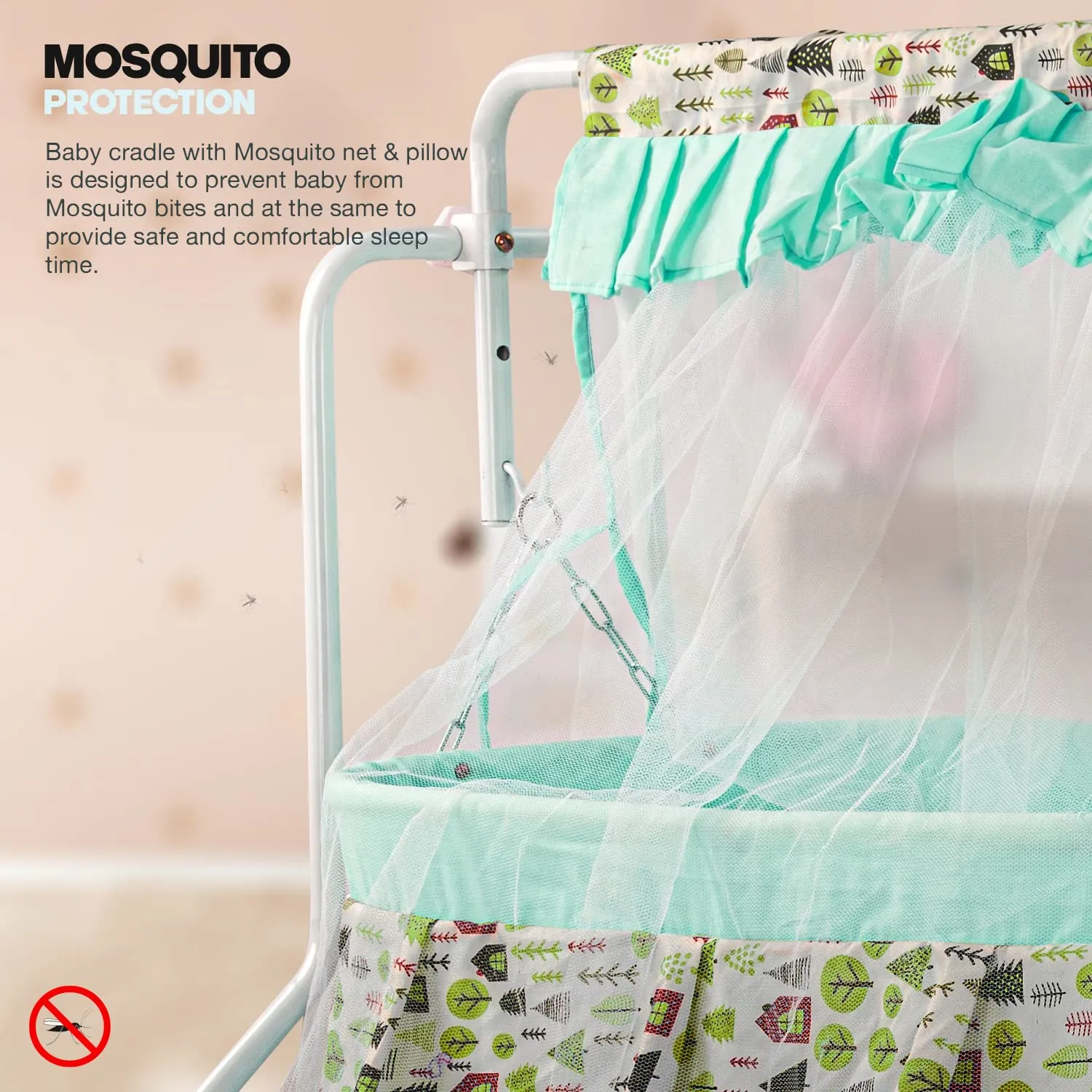 Baybee Bennett New Born Baby Swing Cradle for Baby with Mosquito Net