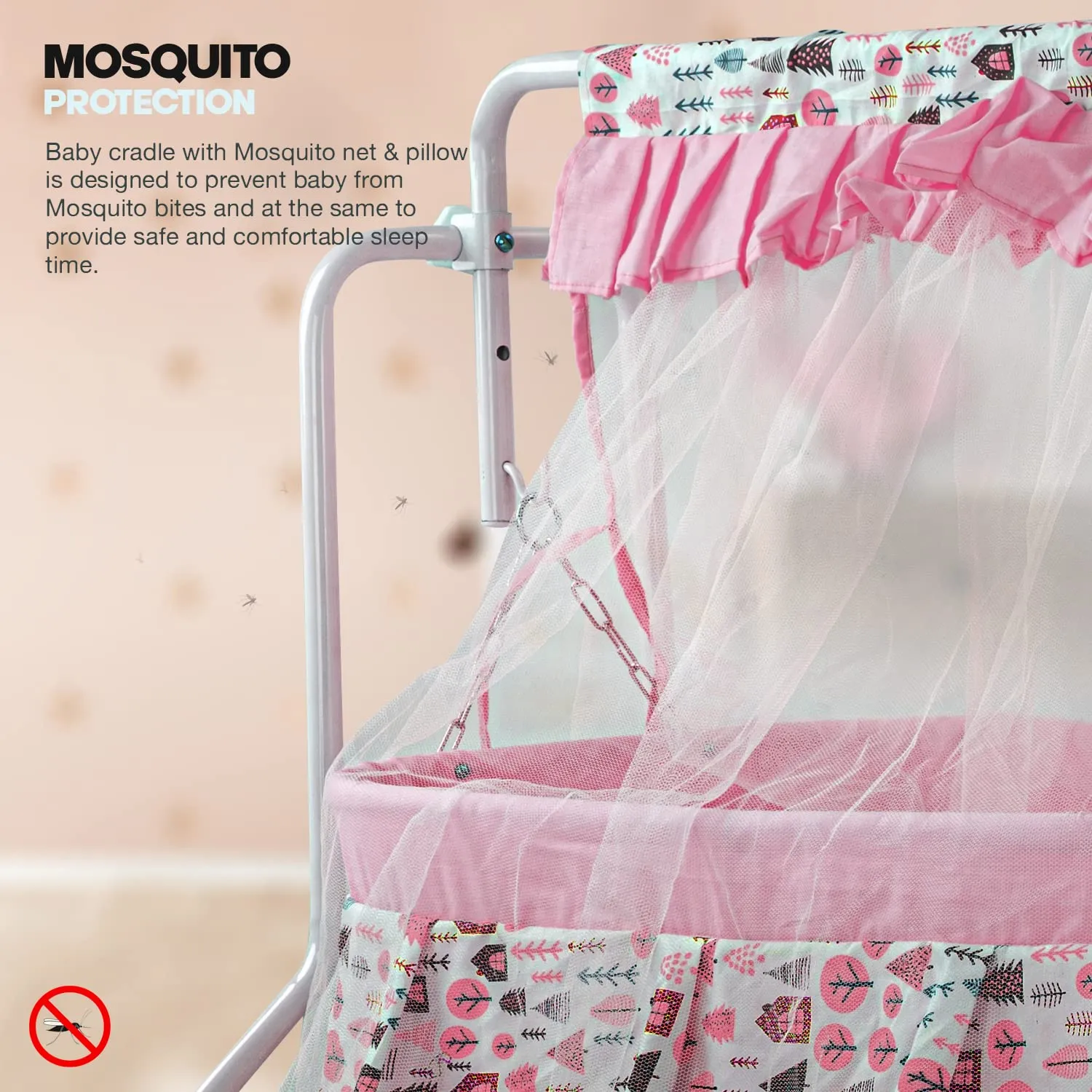 Baybee Bennett New Born Baby Swing Cradle for Baby with Mosquito Net