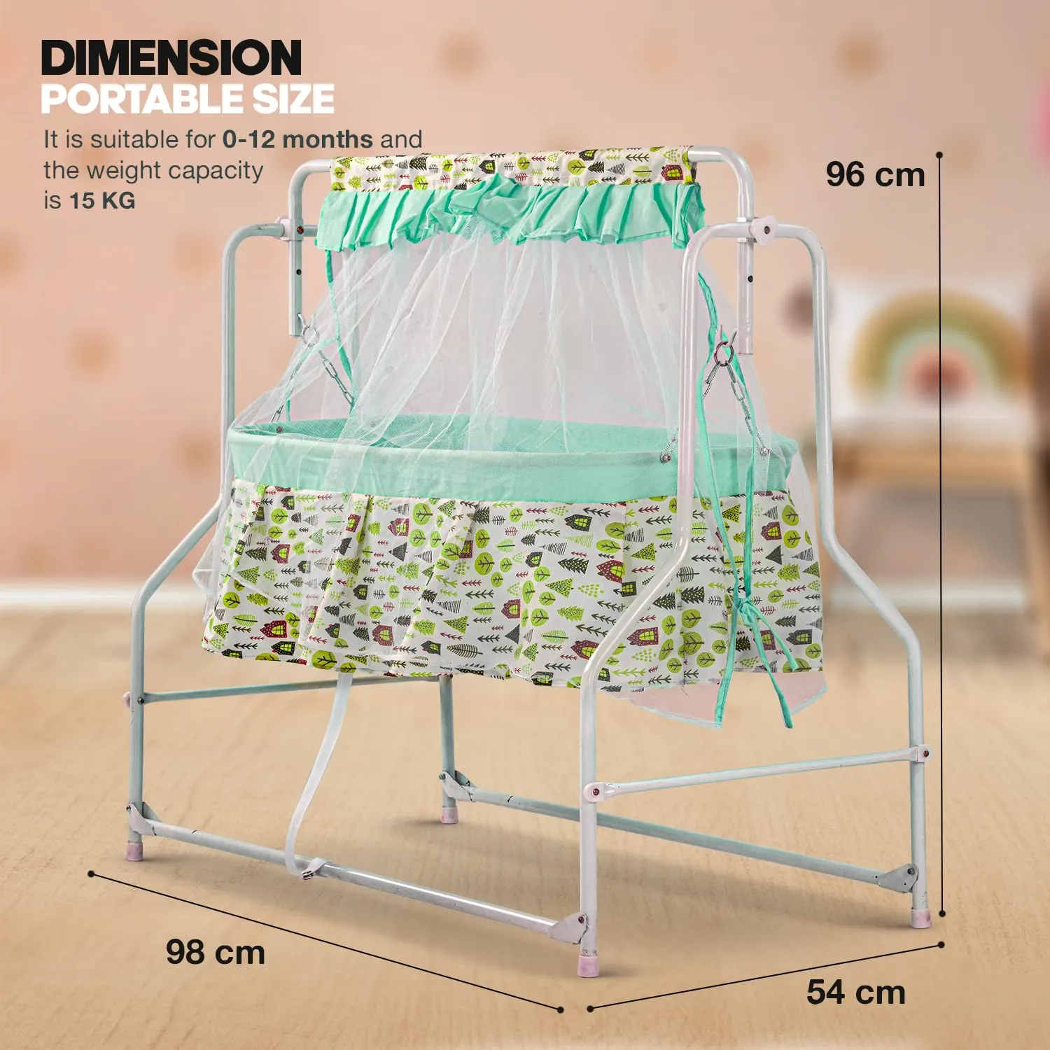 Baybee Bennett New Born Baby Swing Cradle for Baby with Mosquito Net