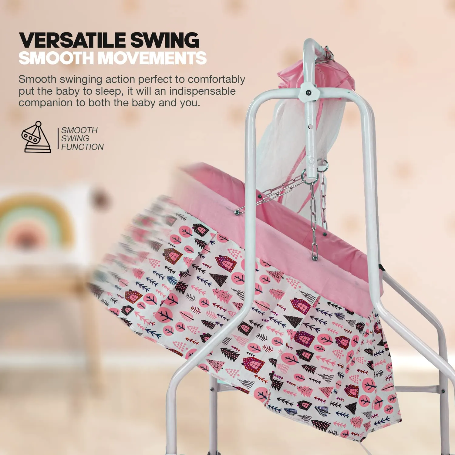 Baybee Bennett New Born Baby Swing Cradle for Baby with Mosquito Net