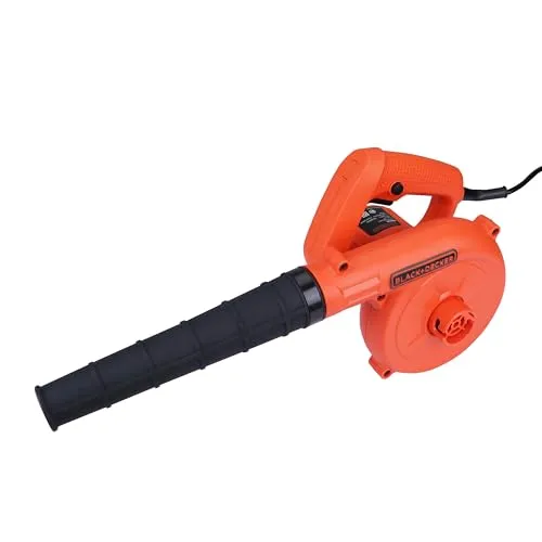 BLACK DECKER BDB530 530W Single Speed Air Blower with Dual Modes of Blowing & Suction and Attached Dust Bag for Dirt Collection for Home & DIY Use, 1 Year Warranty, ORANGE & BLACK