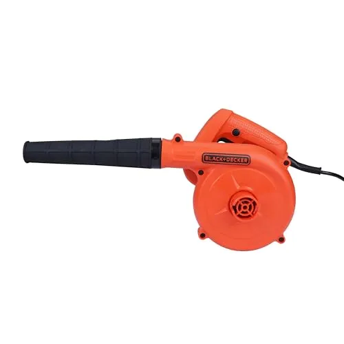 BLACK DECKER BDB530 530W Single Speed Air Blower with Dual Modes of Blowing & Suction and Attached Dust Bag for Dirt Collection for Home & DIY Use, 1 Year Warranty, ORANGE & BLACK