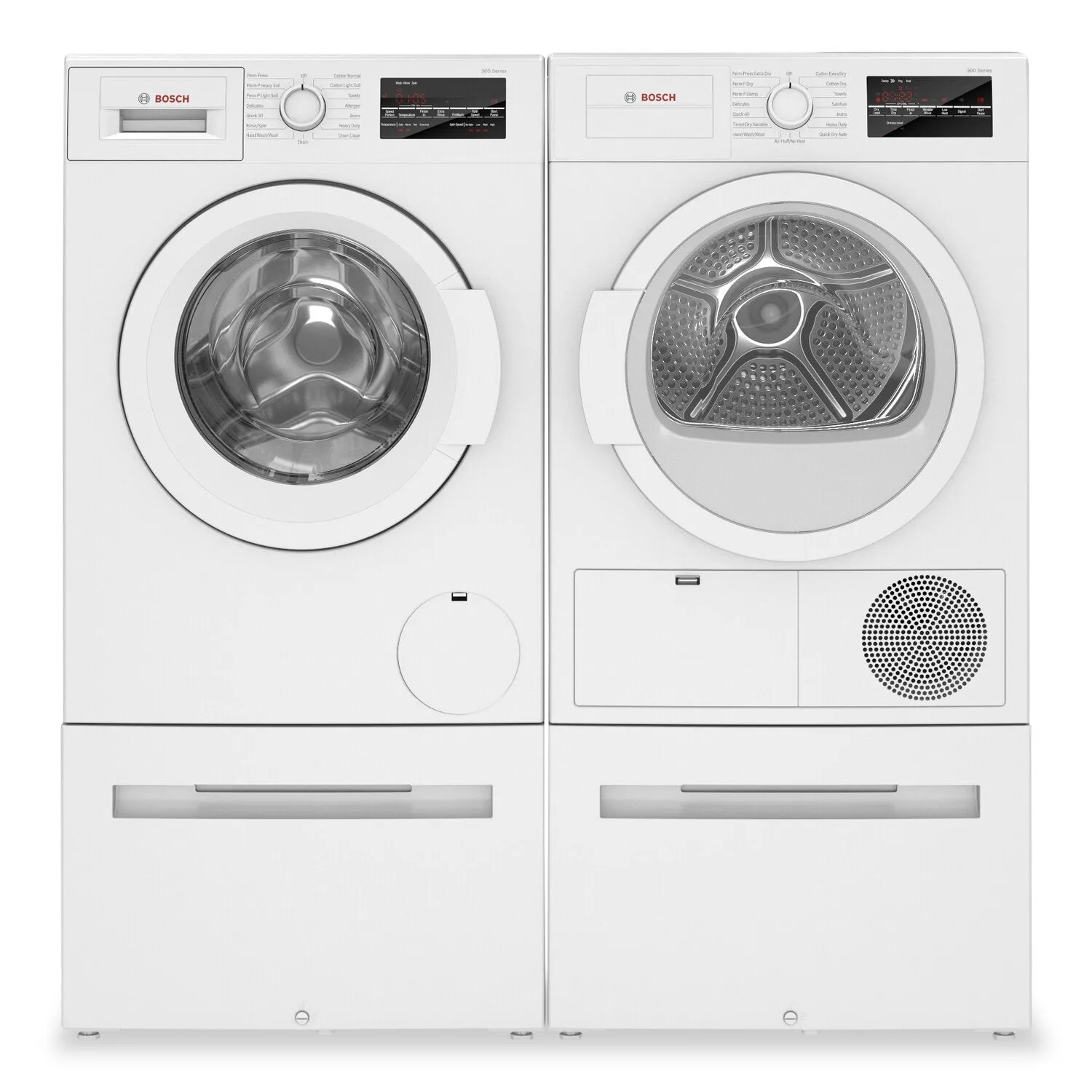 Bosch 300 Series 2.2 Cu. Ft. Front-Load Washer and 4 Cu. Ft. Condensation Dryer - WGA12400/WTG86403