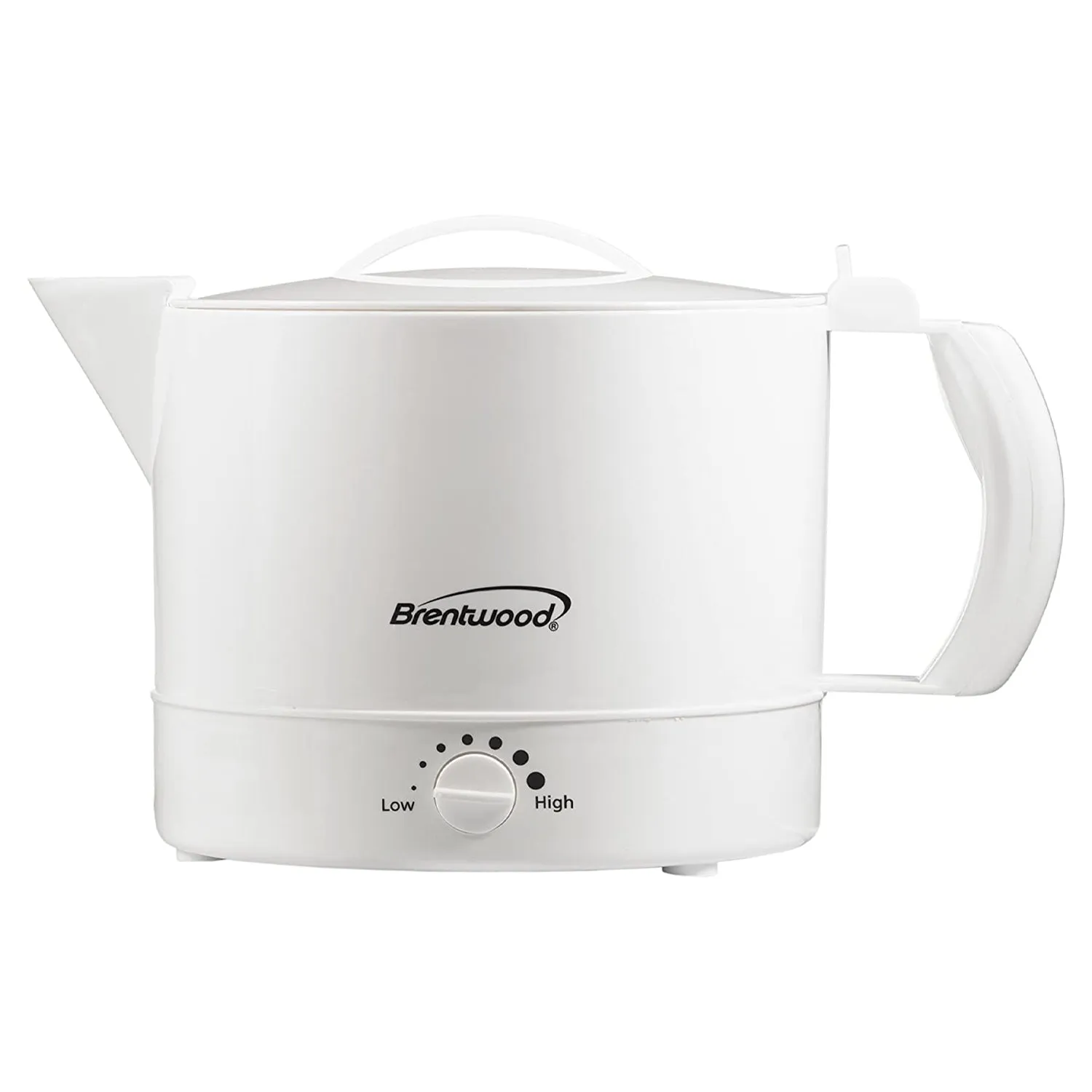 Brentwood 1000W Electric BPA Free Plastic 32 Oz Kettle Tea Pot, White (Open Box)