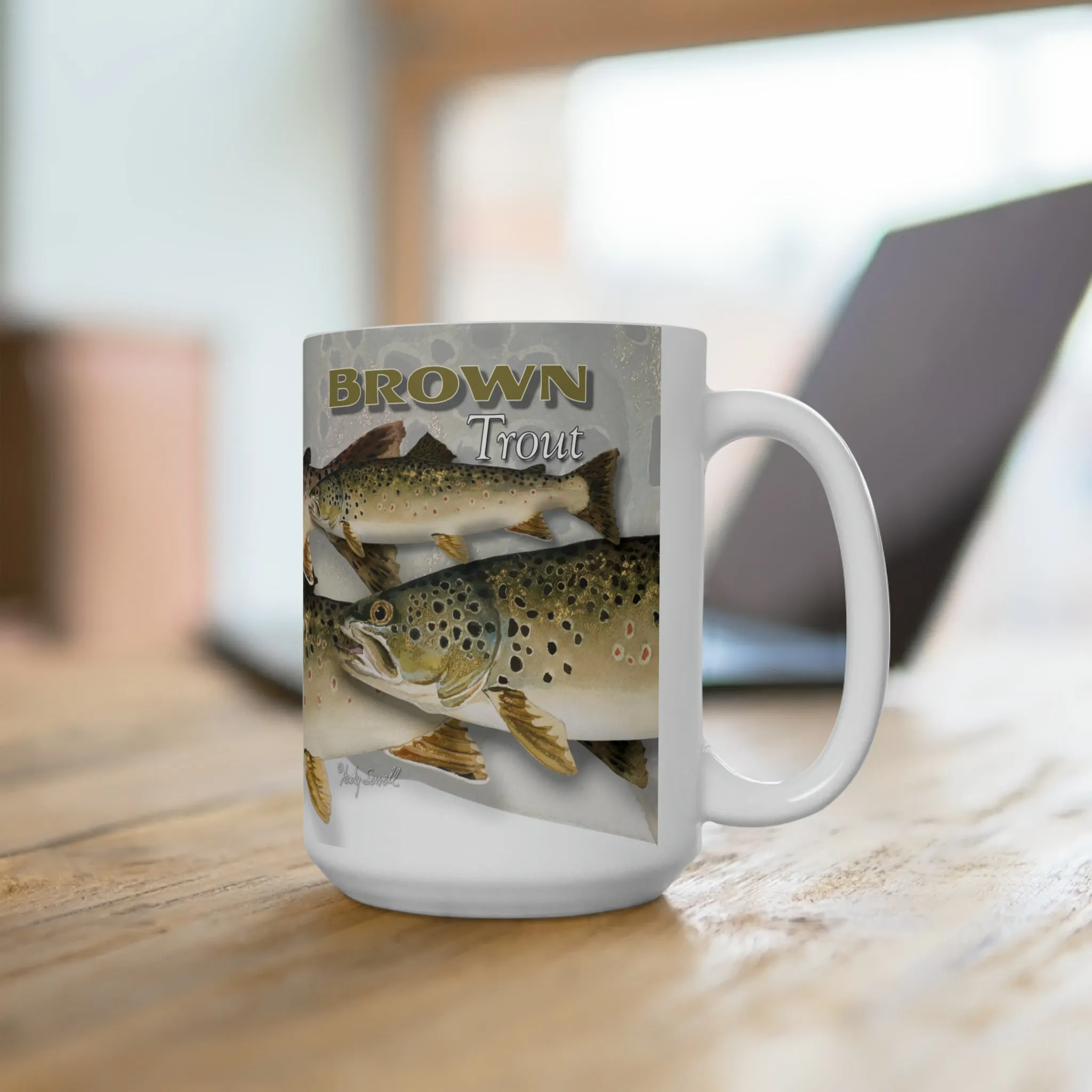 Brown Trout Mug, Fisherman Mug, Trout Fishing Mug, Fish Coffee Mug, Fishing Gifts For Dad, Fishing Mug For Men