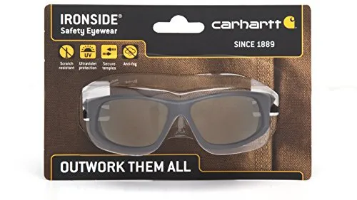 Carhartt CHB6 Ironside Safety Glasses, Retail Clamshell Packaging