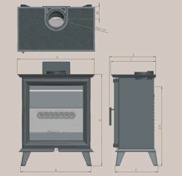 Charlton & Jenrick Woodtec 5 Style Wide 5kW Wood Burning Stove