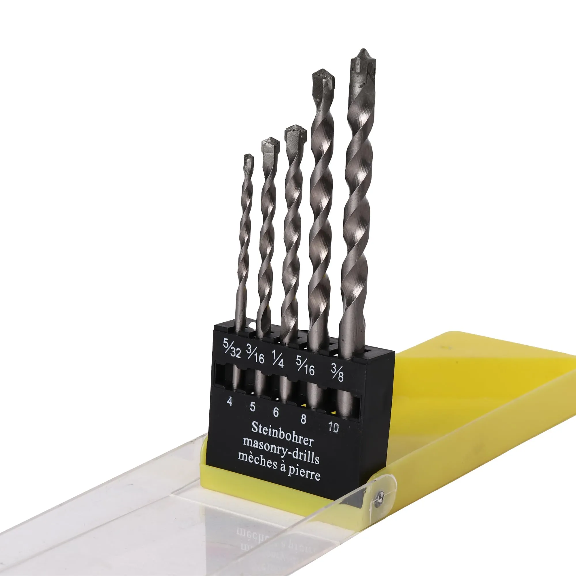 CHESTON Drill Bits Set Of 5 | 4-10mm | Bits For Drill Machine For Home Use | Alloy Steel Bits |Multi Use - Round Shank |For Drill Machines |Usable On Walls, Tiles, Bricks, Cement, Wood & Plastic