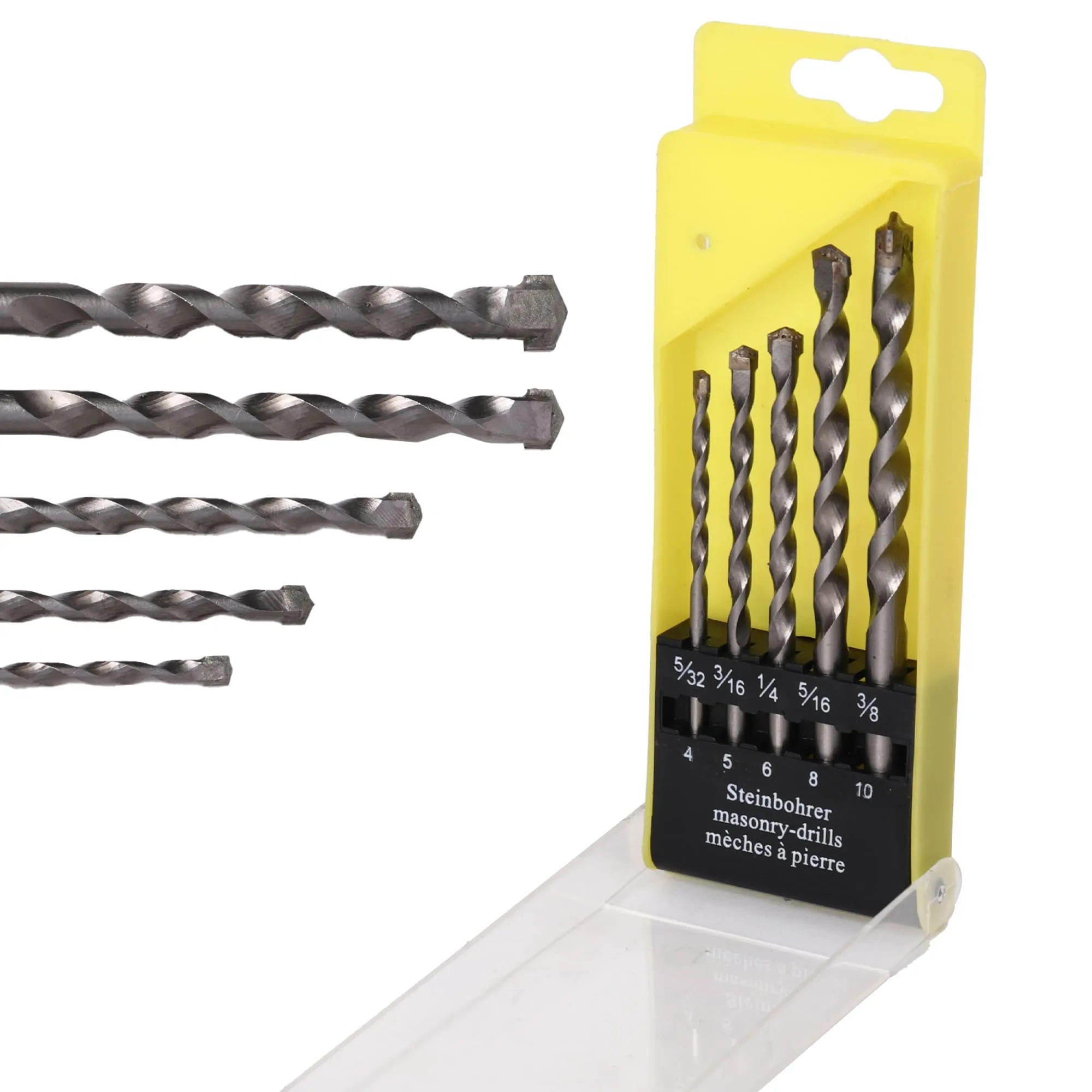 CHESTON Drill Bits Set Of 5 | 4-10mm | Bits For Drill Machine For Home Use | Alloy Steel Bits |Multi Use - Round Shank |For Drill Machines |Usable On Walls, Tiles, Bricks, Cement, Wood & Plastic