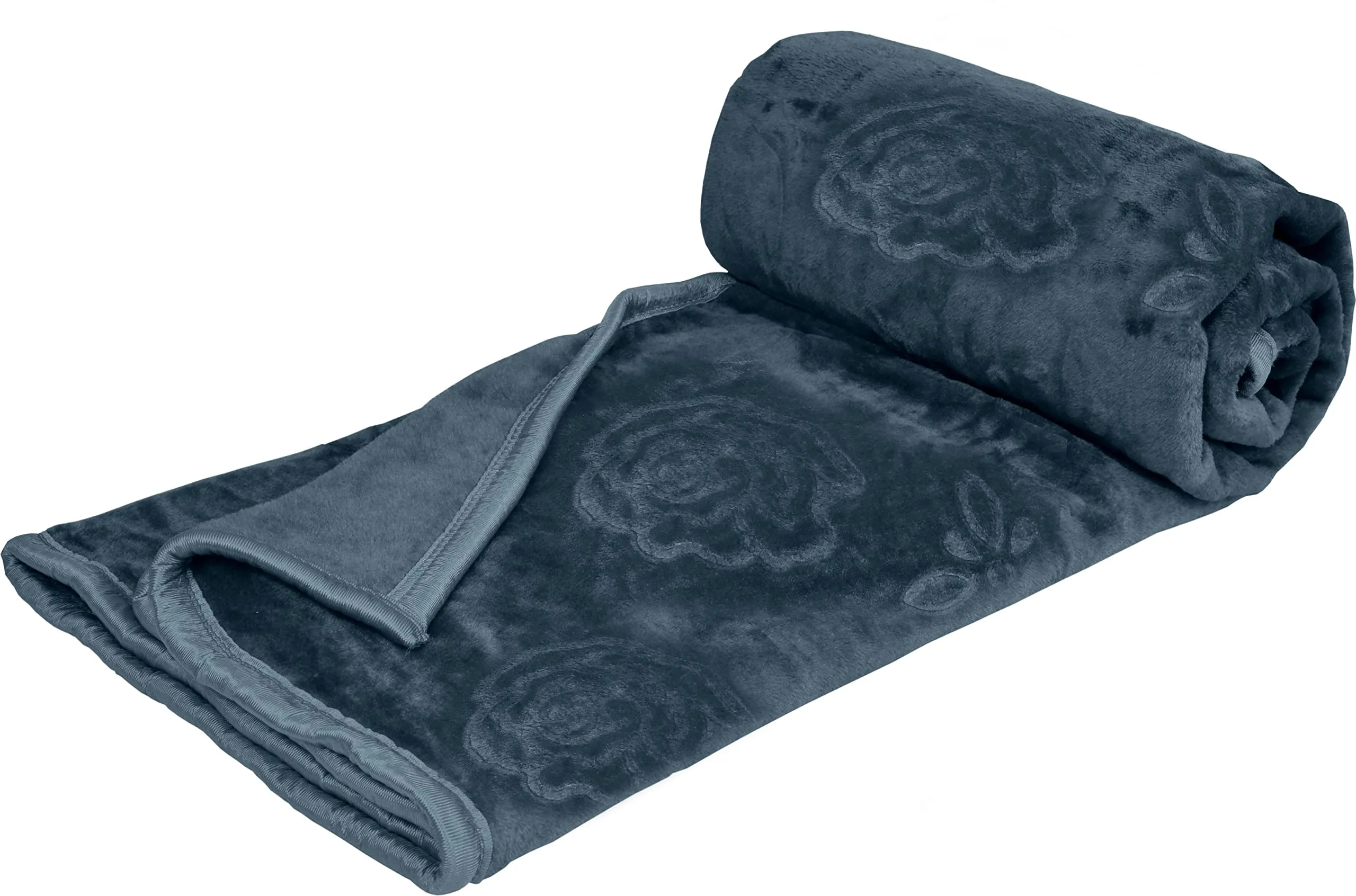 CHICERY Ultra Soft Luxurious Embossed Very Warm Korean Mink Blanket Double Bed for Winter (Grey), Skin Friendly