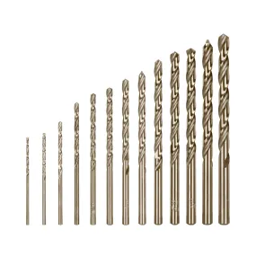 Cobalt Twist Drill Bits, High Speed Steel - 13 Pcs