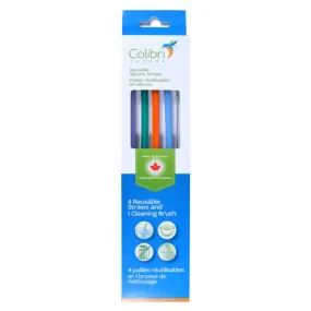 colibri silicone straw multi 4 pack with straw cleaner