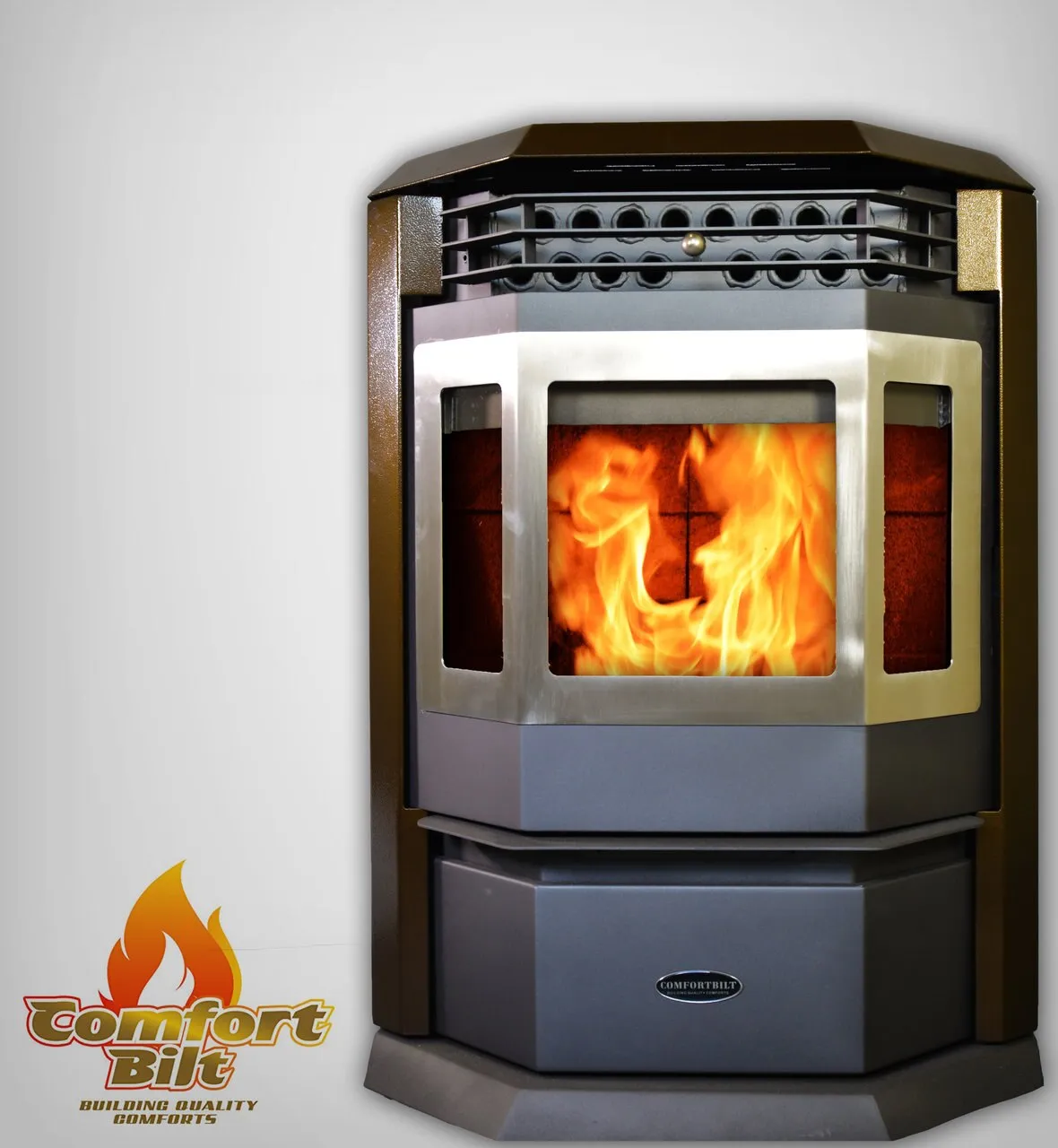 ComfortBilt HP22-SS Pellet Stove Brown Stainless Steel