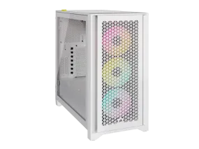 CORSAIR iCUE 4000D RGB AIRFLOW Mid-Tower Case White with 3x AF120 RGB ELITE Fans (CC-9011241-WW)