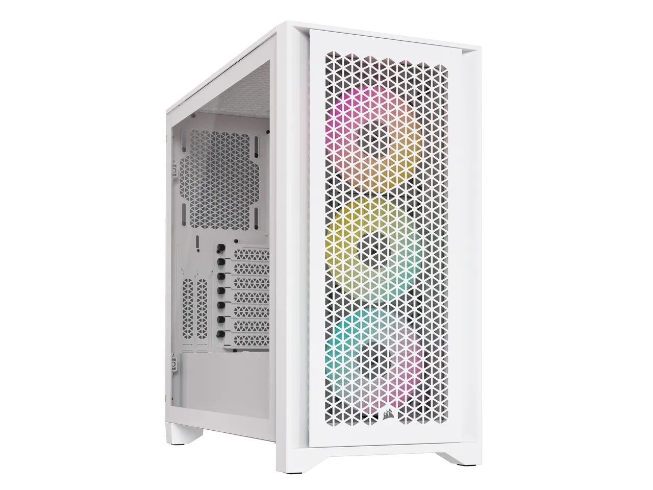 CORSAIR iCUE 4000D RGB AIRFLOW Mid-Tower Case White with 3x AF120 RGB ELITE Fans (CC-9011241-WW)