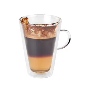 Double-Walled Borosilicate Glass Tall Coffee Cup, 280ml