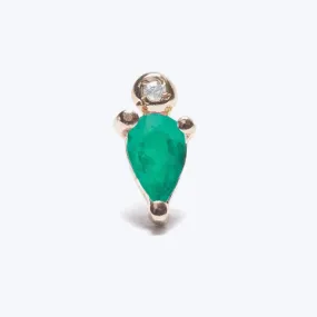 Droplet Stud with Emerald