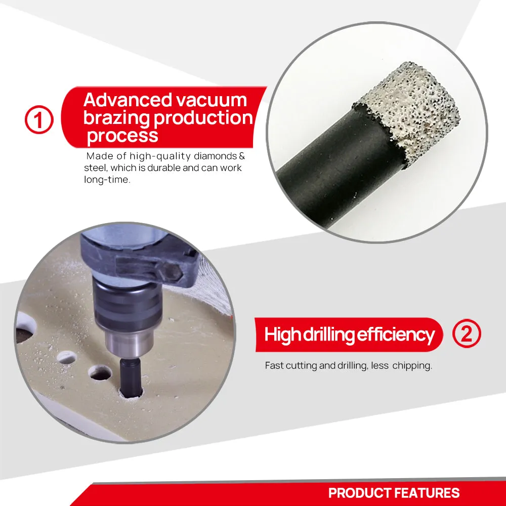 DT-DIATOOL  Quick-fit Shank Dry Drilling Core Bits Hole Saw for Drilling Granite & Marble or Stone 2pcs Dia 6/8/10/12/14MM