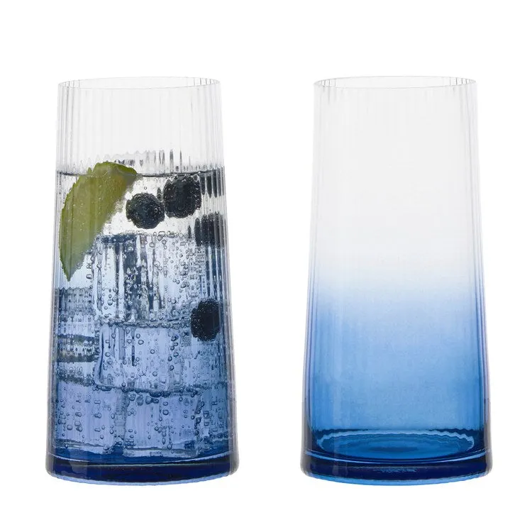 Empire Blue Double Old Fashioned Tumblers Set of 2